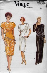 9620 VOGUE STRT ASYMMETRIC CAP-LS DRESS LENGTHS PATTERN 8,10,14 CHOICE